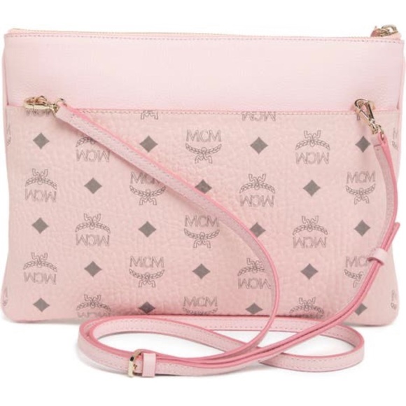 Authentic MCM logo Diamond Leather zip top clutch/Crosby❤️ - Picture 15 of 15